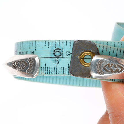 6.1" Roger Skeet Jr Navajo stack carinated/square sterling silver cuff bracelets