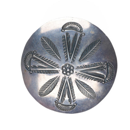 Ralph Tawangyaouma Hopi c1940 deep stamped sterling silver pendant/pin-Earrings