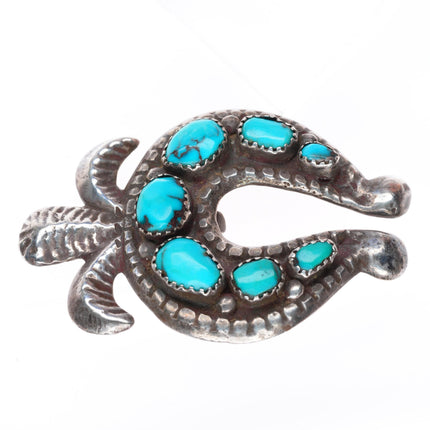 30's-40's Horace Iule Zuni sterling silver/turquoise Naja pendant-pin/brooch