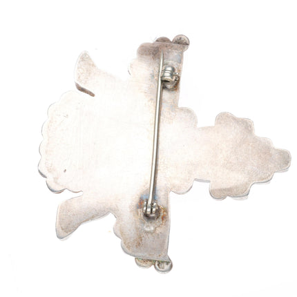 30's-40's Zuni sterling silver knifewing inlay pin/brooch