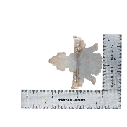 30's-40's Zuni sterling silver knifewing inlay pin/brooch