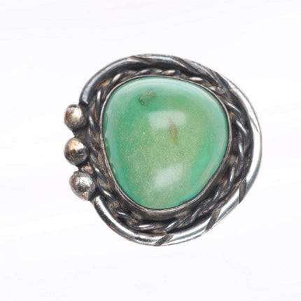sz10.5 vintage southwestern sterling silver green turquoise ring