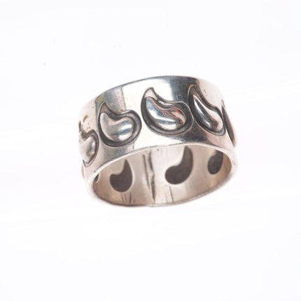 sz12.5 Alex Sanchez Navajo sterling silver deep stamped band ring