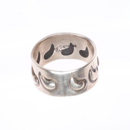 sz12.5 Alex Sanchez Navajo sterling silver deep stamped band ring
