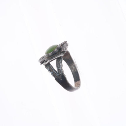 sz6 30's-40's Fred Harvey Cerrillos turquoise thunderbird Navajo ring