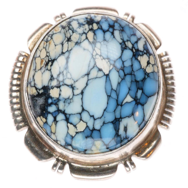 sz8 Nevada spiderweb Hotsonite James Francisco Navajo sterling silver ring
