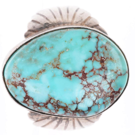 sz11 vintage DZ Navajo sterling silver red spiderweb turquoise size 11 ring