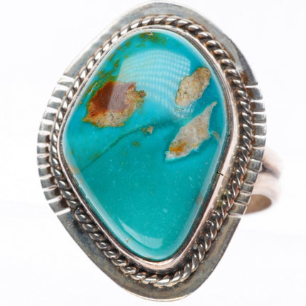 sz10.5 Burt Francisco Navajo high grade turquoise sterling silver ring