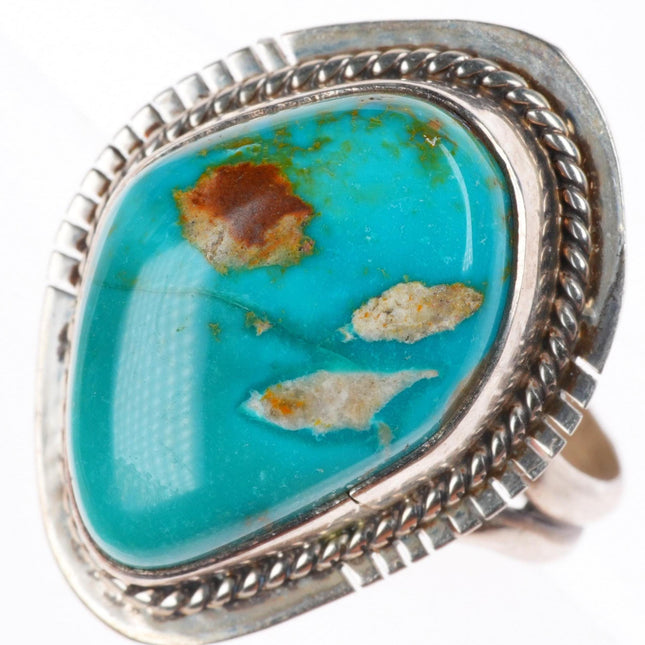 sz10.5 Burt Francisco Navajo high grade turquoise sterling silver ring