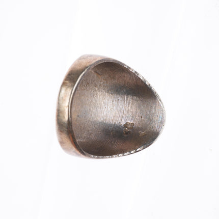 sz11 vintage Zuni sterling silver turquoise sunface inlay size 11 ring