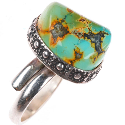 sz8.5 Steve Yellowhorse Navajo sterling silver ring with nice turquoise