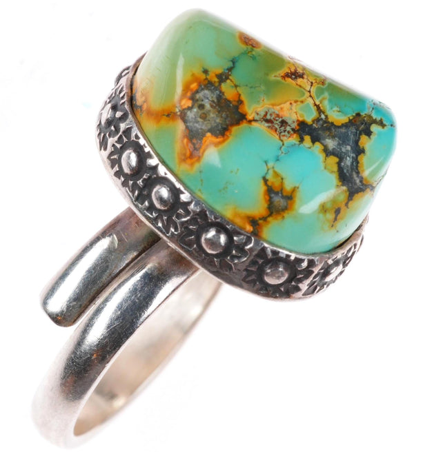 sz8.5 Steve Yellowhorse Navajo sterling silver ring with nice turquoise