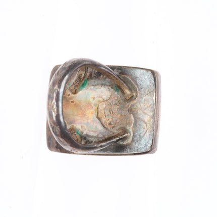 sz7 vintage Native American sterling silver blue/green jasper ring