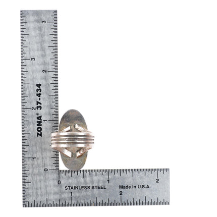 sz8.5 Steve Francisco Navajo sterling silver white buffalo size 8.5 ring
