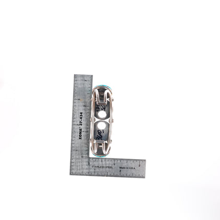 Cuff bracelet-earrings-necklace Annie Quam Gasper Zuni turquoise sterling silver
