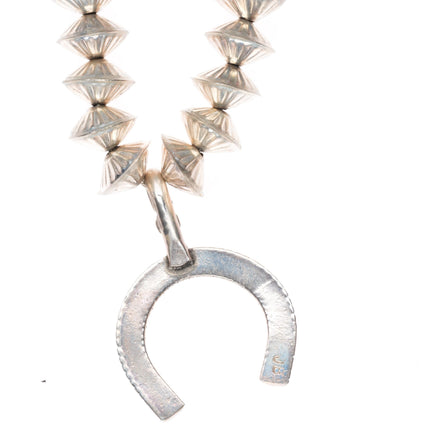 17" JB Navajo sterling silver squash blossom choker necklace