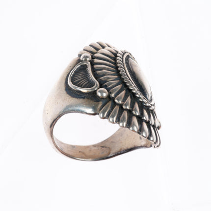 sz12 Harry H Begay Navajo sterling silver stamped/chiseled size 12 Men's ring