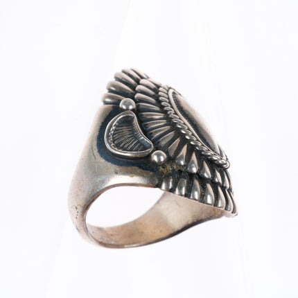 sz12 Harry H Begay Navajo sterling silver stamped/chiseled size 12 Men's ring