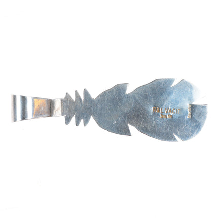 R&L Vacit Zuni sterling silver feather pendant with nice intarsia inlay
