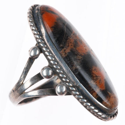 sz6 c1930's Etsitty Tsosie Navajo sterling silver petrified wood ring