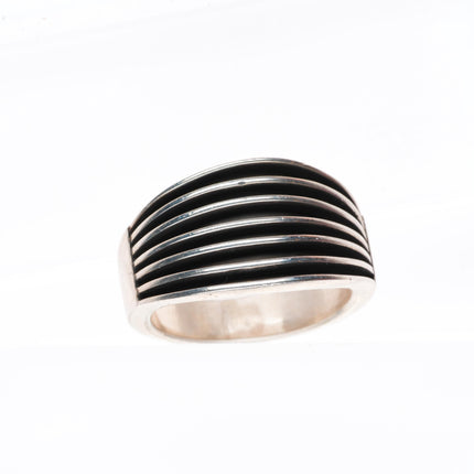 sz11 Francis Jones Navajo sterling silver modernist banded size 11 ring