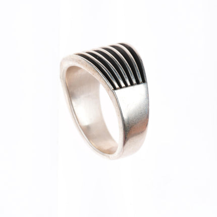 sz11 Francis Jones Navajo sterling silver modernist banded size 11 ring