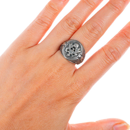 sz8.5 c1940's ww2 era Sterling silver US Army military ring