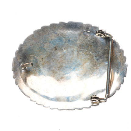 1.5" Vintage Navajo sterling silver gold filled eagle belt buckle