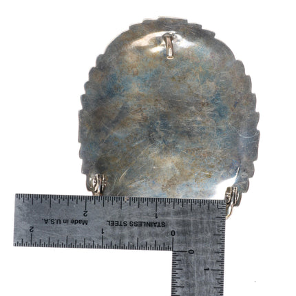 1.5" Vintage Navajo sterling silver gold filled eagle belt buckle
