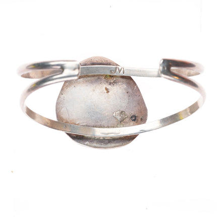 6.4" Vintage Navajo Blue Gem turquoise sterling silver cuff bracelet