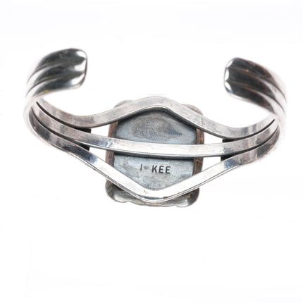 6.3" Kings Manassa turquoise I Kee Navajo sterling silver cuff bracelet