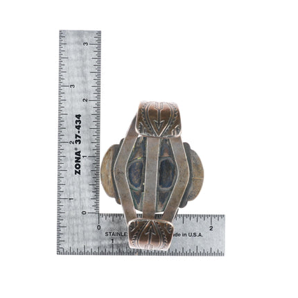 6.4" 1940's Maisels Navajo sterling silver petrified wood cuff bracelet