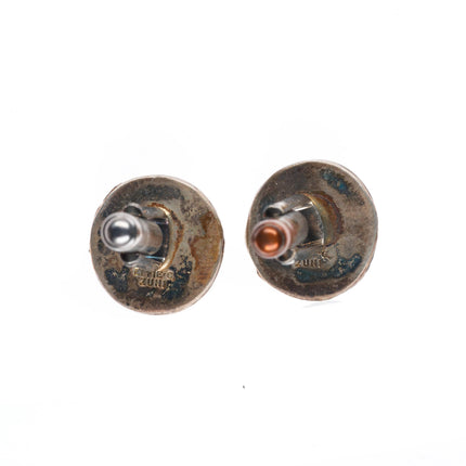 Vintage Effie Calavaza Zuni sterling silver turquoise snake cufflinks