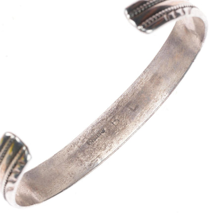 6.8" Vintage BL Native American sterling silver multi-stone inlay cuff bracelet