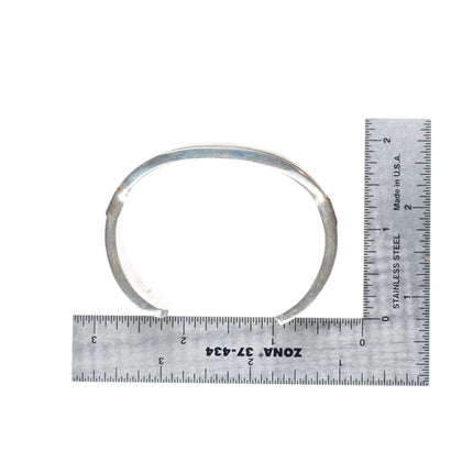 6.25" Francis Jones Navajo sterling silver banded modernist cuff bracelet