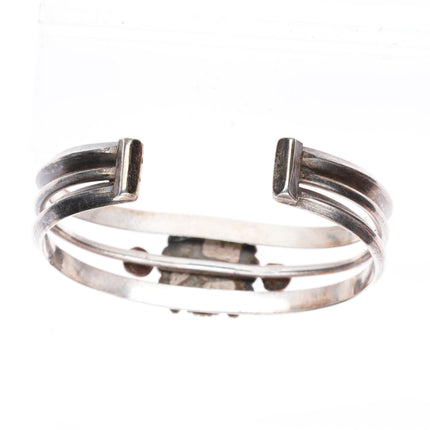 6.5" 30's-40's Navajo vintage sterling silver cuff bracelet with nice turquoise