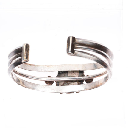 6.5" 30's-40's Navajo vintage sterling silver cuff bracelet with nice turquoise