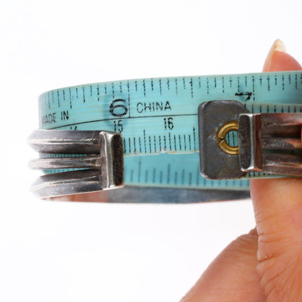 6.5" 30's-40's Navajo vintage sterling silver cuff bracelet with nice turquoise