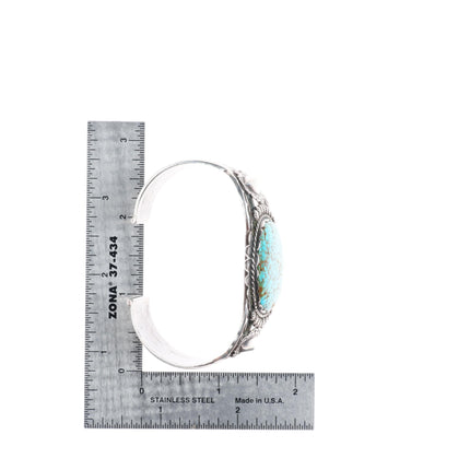 6.5" 1930's-40's big Navajo #8 turquoise sterling silver cuff bracelet