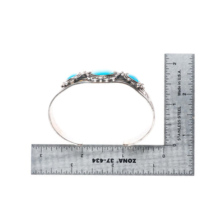 6.25" 1940's-50's Navajo sterling silver turquoise Fred Harvey era cuff bracelet