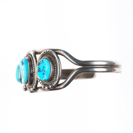 5.8" Vintage Navajo Arts and Craft Guild sterling silver turquoise cuff bracelet