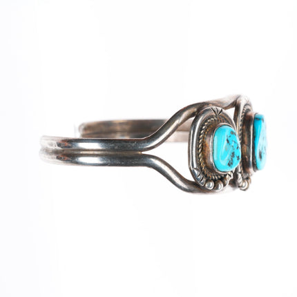 5.8" Vintage Navajo Arts and Craft Guild sterling silver turquoise cuff bracelet