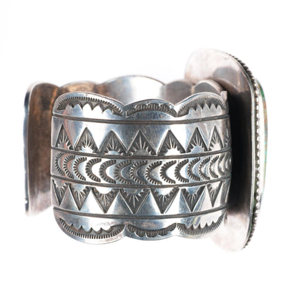 6.6" Mary-Everett Teller Navajo sterling silver nice turquoise cuff bracelet