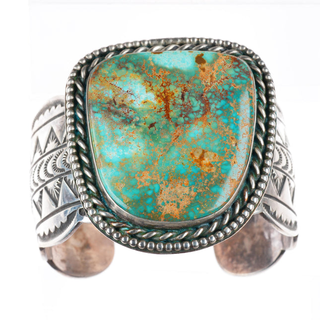 6.6" Mary-Everett Teller Navajo sterling silver nice turquoise cuff bracelet