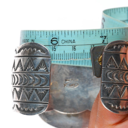 6.6" Mary-Everett Teller Navajo sterling silver nice turquoise cuff bracelet
