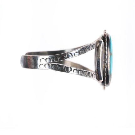 6.2" 1950's Navajo Arizona Gem Silica sterling silver cuff bracelet