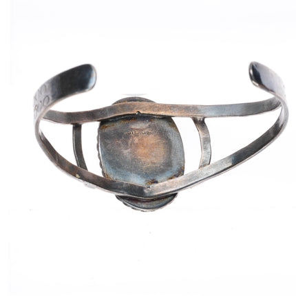 6.2" 1950's Navajo Arizona Gem Silica sterling silver cuff bracelet