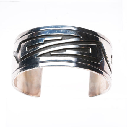6.5" Vintage Navajo or Hopi sterling silver cuff bracelet overlay style