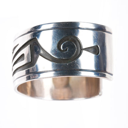 6.5" Vintage Navajo or Hopi sterling silver cuff bracelet overlay style