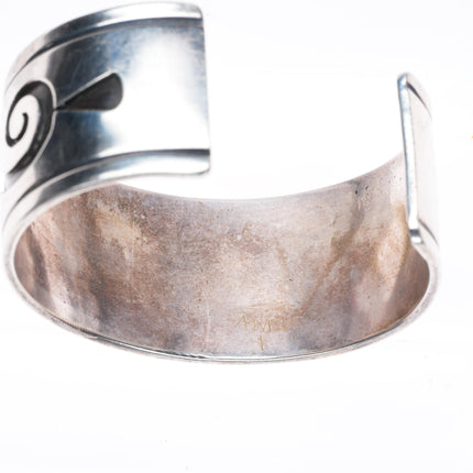 6.5" Vintage Navajo or Hopi sterling silver cuff bracelet overlay style